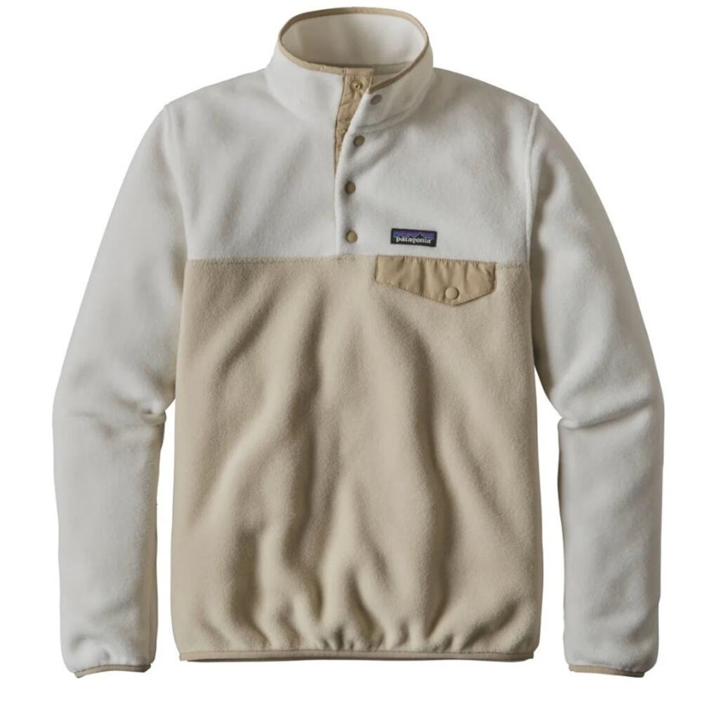 Patagonia Women's Small Lightweight Synchilla Snap-T Pullover Cream Tan